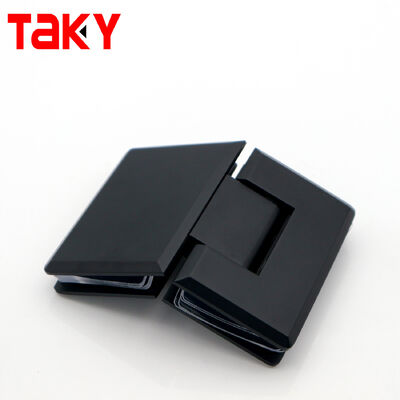 Harga bagus Perangkat Keras Pintu Kamar Mandi Hitam 135 Derajat Tanpa Bingkai Engsel Pintu Kaca Stainless Steel on line