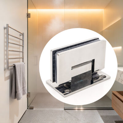 Engsel Kaca Shower Stainless Steel 90 Derajat untuk Pintu Kaca 8-12mm dengan Finishing Poles