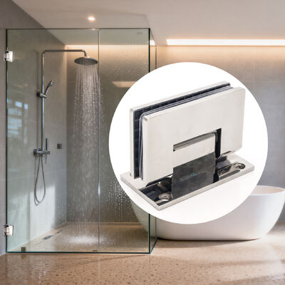 Harga bagus Engsel Pintu Kaca Layar Pivot Pintu Kaca Sudut Persegi 90 Derajat Terpasang Di Dinding Kamar Mandi on line