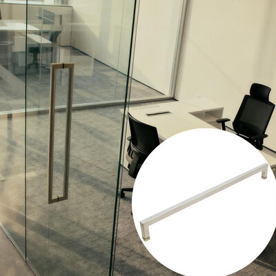 Harga bagus Modern Glass Door Handle Stainless Steel SS304 Square Matt Perak Shower Door Handle on line