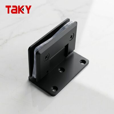 Harga bagus Pemasangan Mudah Pintu Kamar Mandi Hitam Matte Persegi Engsel Shower Stainless Steel 90 Derajat on line
