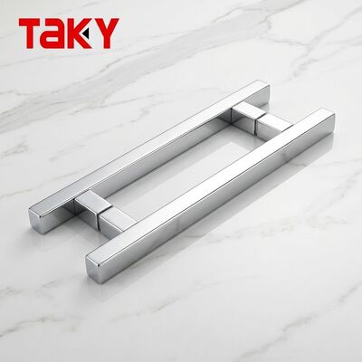 Harga bagus Gagang Pintu Kamar Mandi Kaca Stainless Steel 304 Anti Karat Warna Ukuran Khusus Modern on line